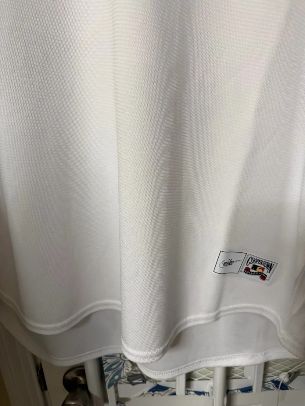 Nike White and Royal Blue Braves Men's Jersey